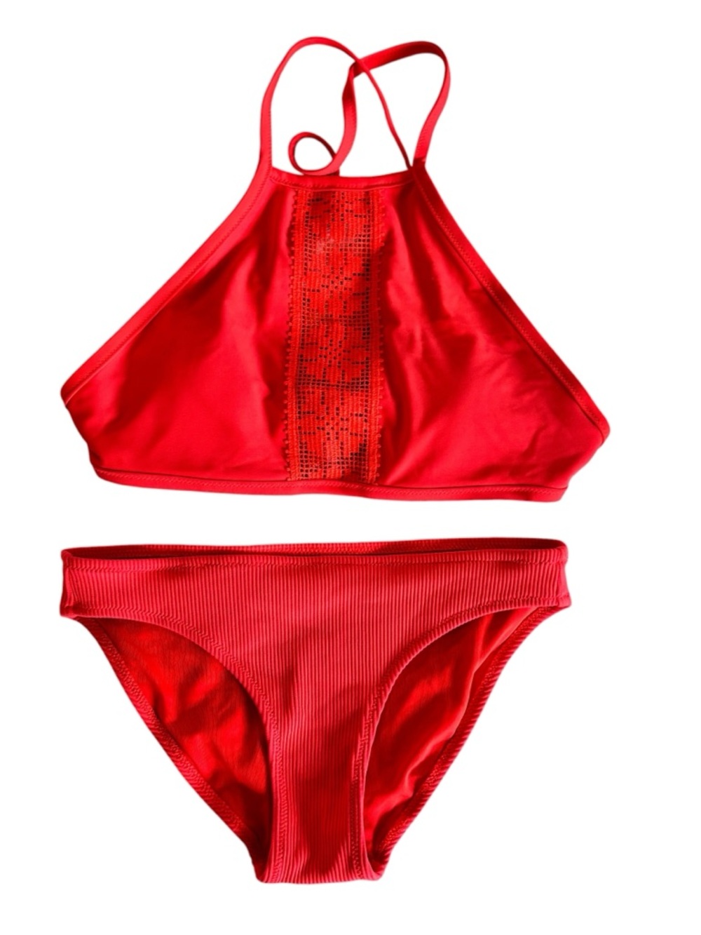 aerie Coral Knot-Front Bikini Top